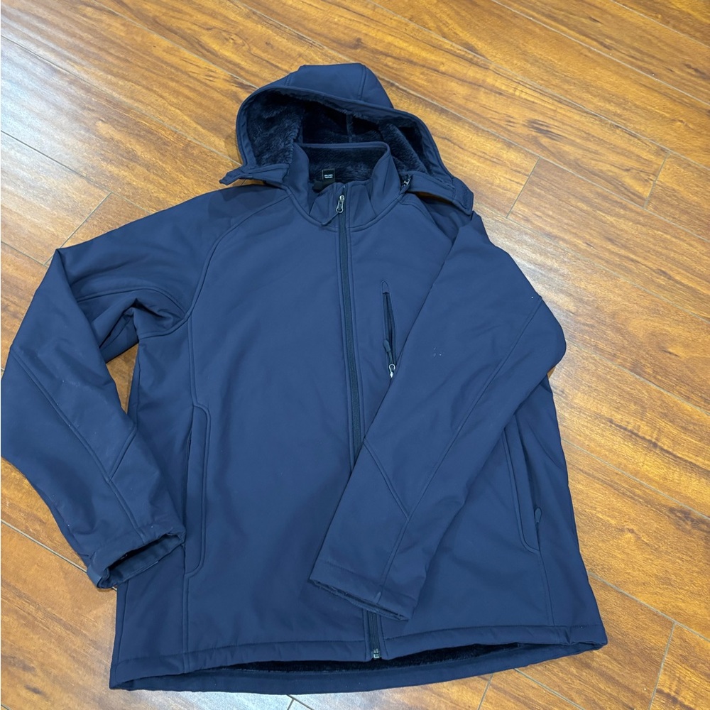 Kirkland Signature Men's Dark Blue Hooded Jacket